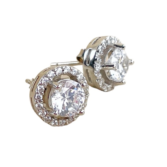 Jewelry - 925 Sterling Silver Halo Earrings